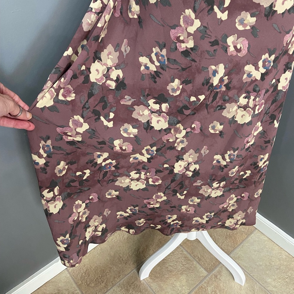 LAUREN Ralph Lauren Purple Floral Fit & Flare Midi Dress Womens 18W Classic - Picture 4 of 16